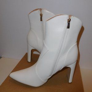 Womens Western Ankle Boots High Heels Slim Block Pointed Toe Zipper--7.5 NWOT